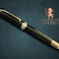 Highlander “Signature Black Onyx” | Black Titanium Fountain Pen | Handcrafted Black Resin