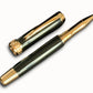 Highlander “Signature Black Onyx” | Red Gold Rollerball Pen | Handcrafted Black Resin