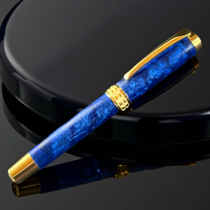 “Deep Sapphire” | Gold Rollerball Pen | Highlander Collection