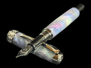 Mystic Opal| Black Titanium Fountain Pen | Handcrafted by Highlander