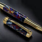 Whimsical Black, One of a Kind Gold “SKYE”, Handmade Custom Acrylic Rollerball Pen. Artisan Rare & Unique, Completely Handcrafted  in Co, USA - HighlanderPen