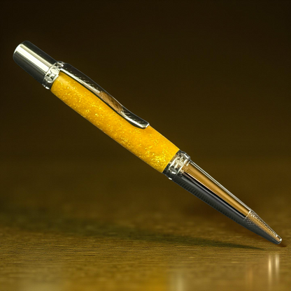 Apollo Gold | Polished Chrome Glasgow Ballpoint Pen | Striking Pen For Writers