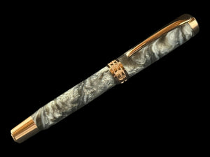 Smoky Quartz | Red Gold Fountain Pen | Elegant Writing Gift