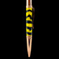 Rose Gold "Lemon Zebra" Handmade Glasgow Ballpoint Pen. One of a Kind, Handcrafted by Highlander Pen in CO. Box, Ink, & Sleeve Included. [ML-BP-1209-02]