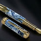 Ming Dynasty, One of a Kind, Handmade Custom Gold Fountain Pen. Artisan Rare & Unique, Completely Handcrafted  in Colorado, USA - HighlanderPen