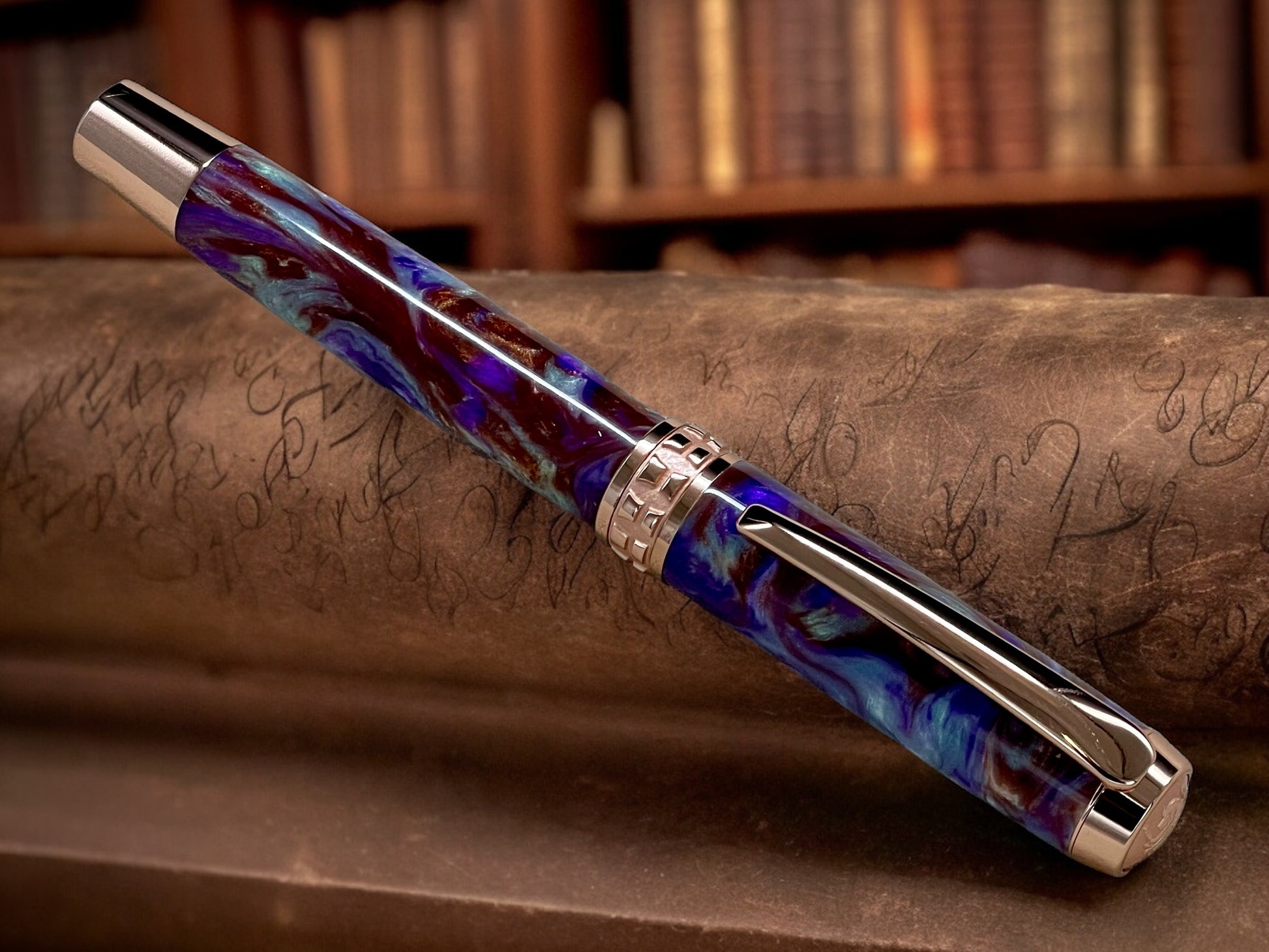 Whimsical “Purple Copper” Rose Gold Fountain Pen, Artisan Handcrafted Writing Instrument. Simple to Use. Handmade in CO USA. One of a Kind - HighlanderPen