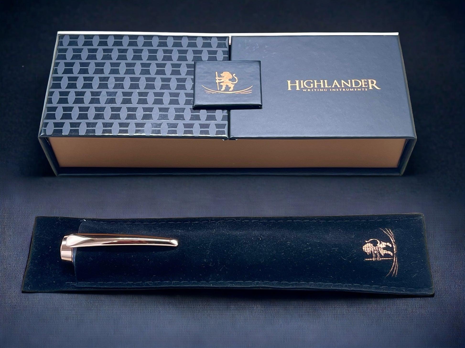 “Black Opal” Rose Gold Acrylic Fountain Pen, Artisan Handcrafted Writing Instrument. Simple to Use. Handmade Custom in Colorado, One of a Kind. - HighlanderPen