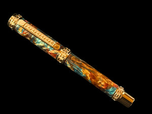 Edinburgh Dragon Skin | Red Gold Fountain Pen | Handcrafted Luxury by Highlander