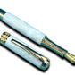 Elegant “Pearly Opal” Handcrafted Luxury Gold Fountain Pen, One of a Kind, Handmade in Colorado. Ink, Converter, Sleeve, & Box Included. - HighlanderPen