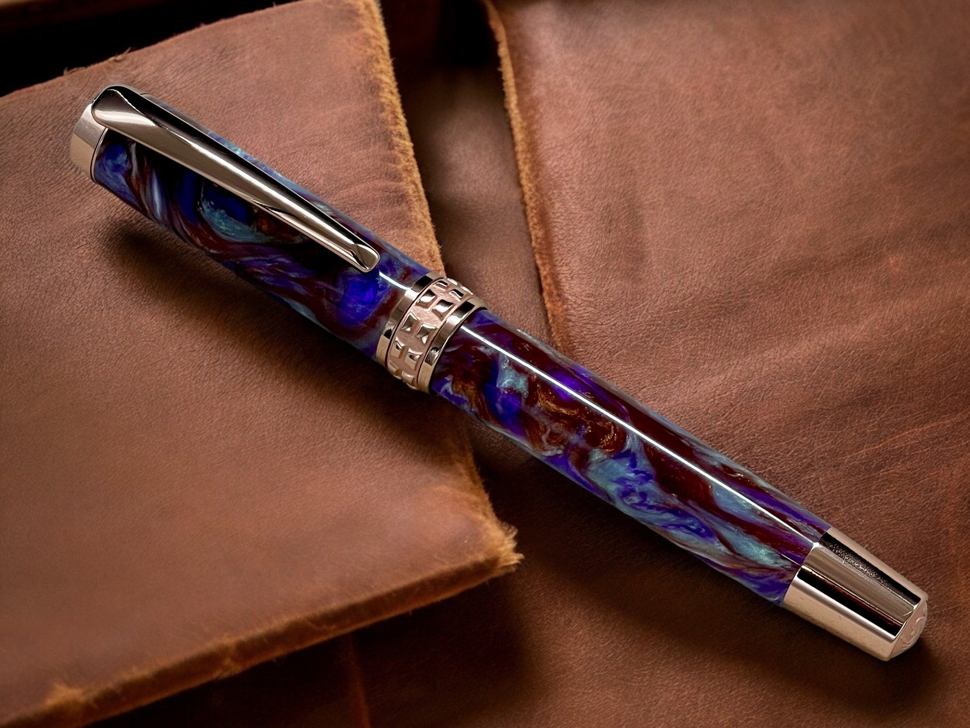 Whimsical “Purple Copper” Rose Gold Fountain Pen, Artisan Handcrafted Writing Instrument. Simple to Use. Handmade in CO USA. One of a Kind - HighlanderPen