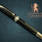 Highlander “Signature Black Onyx” | Black Titanium Rollerball Pen | Handcrafted Black Resin