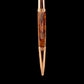 Red Gold Exotic Red Coolabah Wood Handmade Glasgow Ballpoint Pen. One of a Kind, Handcrafted by Highlander Pen. Box, Ink, & Sleeve Included. [ML-BP-1229-01]