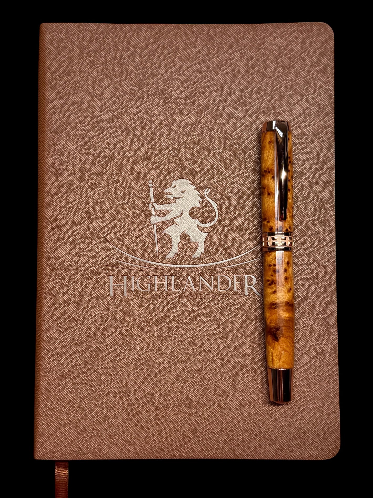 Thuya Burl Wood |  Red Gold Fountain Pen | Highlander Rare Wood Pen Collection