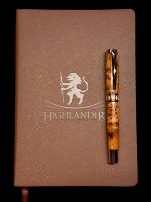 Thuya Burl Wood |  Red Gold Fountain Pen | Highlander Rare Wood Pen Collection