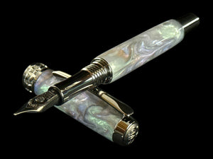 Mystic Opal| Black Titanium Fountain Pen | Handcrafted by Highlander