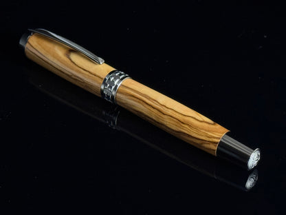 Certified Bethlehem Olivewood Black Titanium Fountain Pen - The Perfect Gift