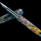 Striking “Molten Metals” Black Titanium Fountain Pen, Artisan, One of a Kind, Handmade in CO. Pen Box, Sleeve, Converter & Ink Included. - HighlanderPen