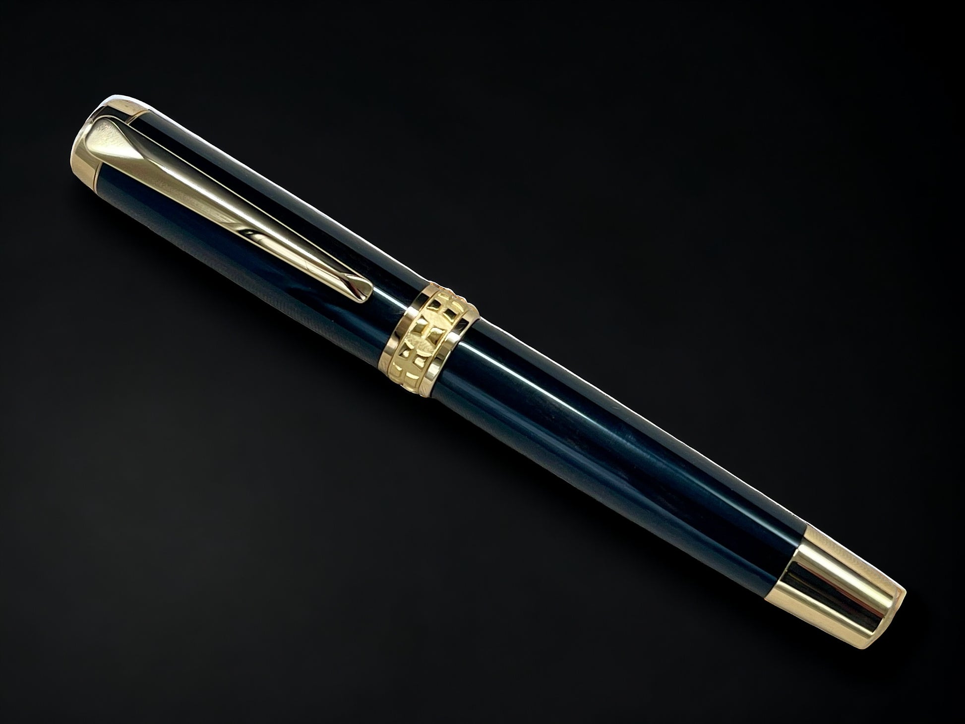 Exotic Gaboon Ebony Wood Gold Fountain Pen, Artisan Handcrafted Writing Instrument. Simple to Use. Handmade Custom in CO, One of a Kind. - HighlanderPen