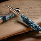 Elegant “Silver Pearl” Rose Gold Acrylic Rollerball Pen, Artisan Handcrafted Writing Instrument. Handmade Custom in Colorado. One of a Kind. - HighlanderPen