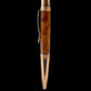 Rose Gold Exotic Australian Red Coolabah Burl Wood Handmade Ballpoint Pen. Handcrafted by Highlander Pen in CO. Box, Ink, & Sleeve Included. [ML-BP-1209-03]