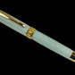 Gold Handmade Fountain Pen, “Jade Acrylic”, One of a Kind. Ink, Converter, Sleeve, & Box Included. Handcrafted in Colorado By Highlander Pen. [ML-FP-1114-01]