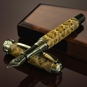 Authentic Diamondback Rattlesnake Handmade Black Titanium Fountain Pen - The Ultimate Gift