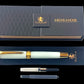 Gold Handmade Fountain Pen, “Jade Acrylic”, One of a Kind. Ink, Converter, Sleeve, & Box Included. Handcrafted in Colorado By Highlander Pen. [ML-FP-1114-01]