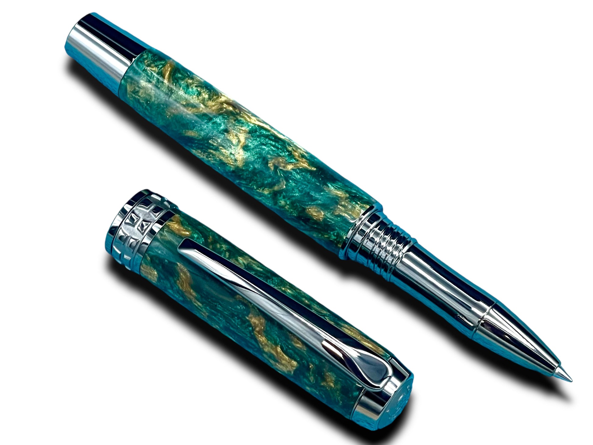 Timeless “British Racing Green” Black Titanium Rollerball Pen, Artisan Handcrafted Writing Instrument. Handmade in CO. Ink, Sleeve, & Box Included - HighlanderPen