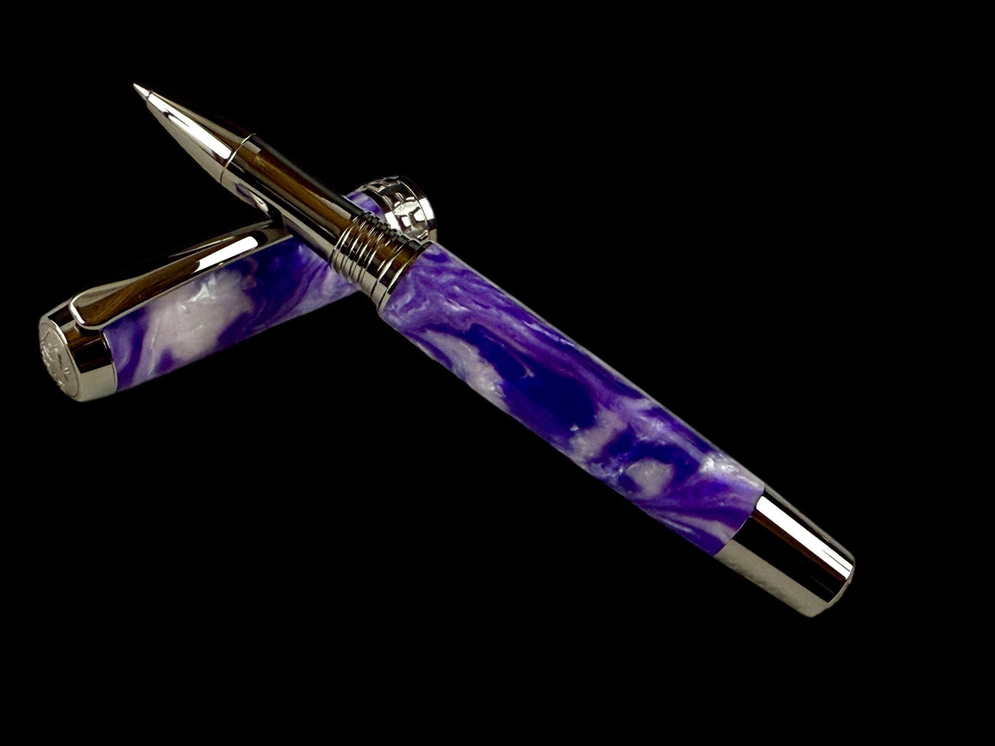 “Purple Pearl” Black Titanium Rollerball Pen [ML-RB-0110-01]