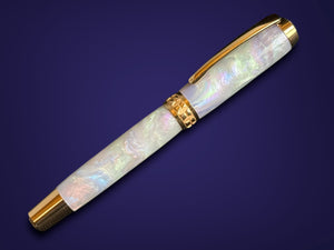 Red Gold “Amethyst Opal” Handcrafted Highlander Fountain Pen - Perfect Gift