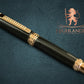 Edinburgh “Signature Black Onyx” | Red Gold Fountain Pen | Handcrafted Black Resin