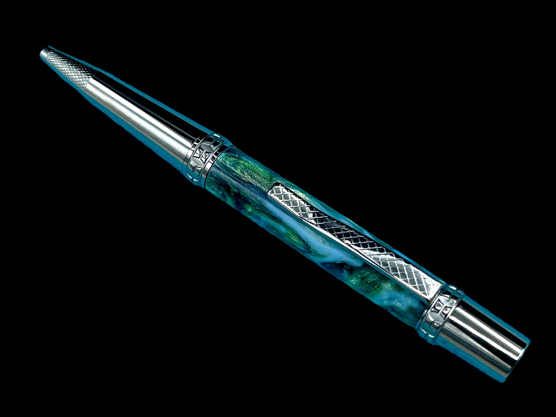 Highlander~Handmade Black Titanium Ballpoint Pen, Artisan One of a Kind Writing Instrument. Handcrafted in Colorado. With Ink, Sleeve & Box. ML-BP-0925-01 - HighlanderPen