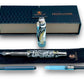 Striking “Black and Gold Swirl” Black Titanium Fountain Pen, Artisan Handcrafted Writing Instrument. Converter, Ink, Sleeve & Box Included. - HighlanderPen