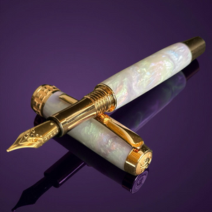 Red Gold “Amethyst Opal” Handcrafted Highlander Fountain Pen - Perfect Gift