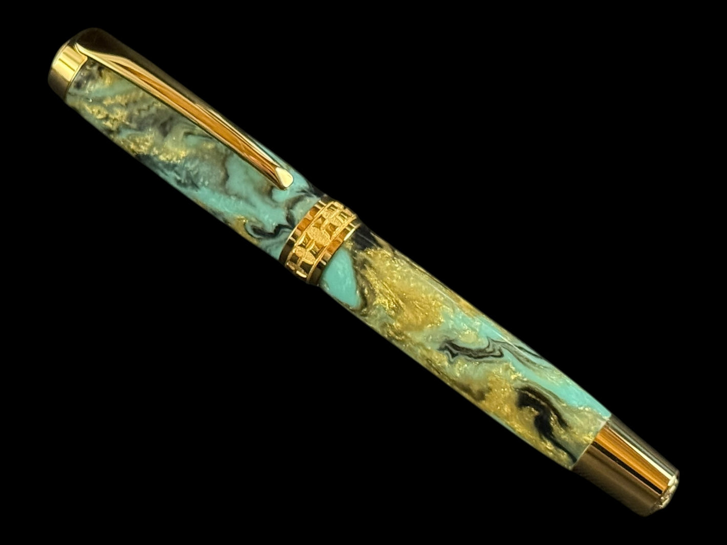 Handcrafted “Turquiose Gold” | Gold Rollerball by Highlander - A Lasting Gift