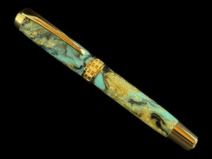 Handcrafted “Turquiose Gold” | Gold Rollerball by Highlander - A Lasting Gift