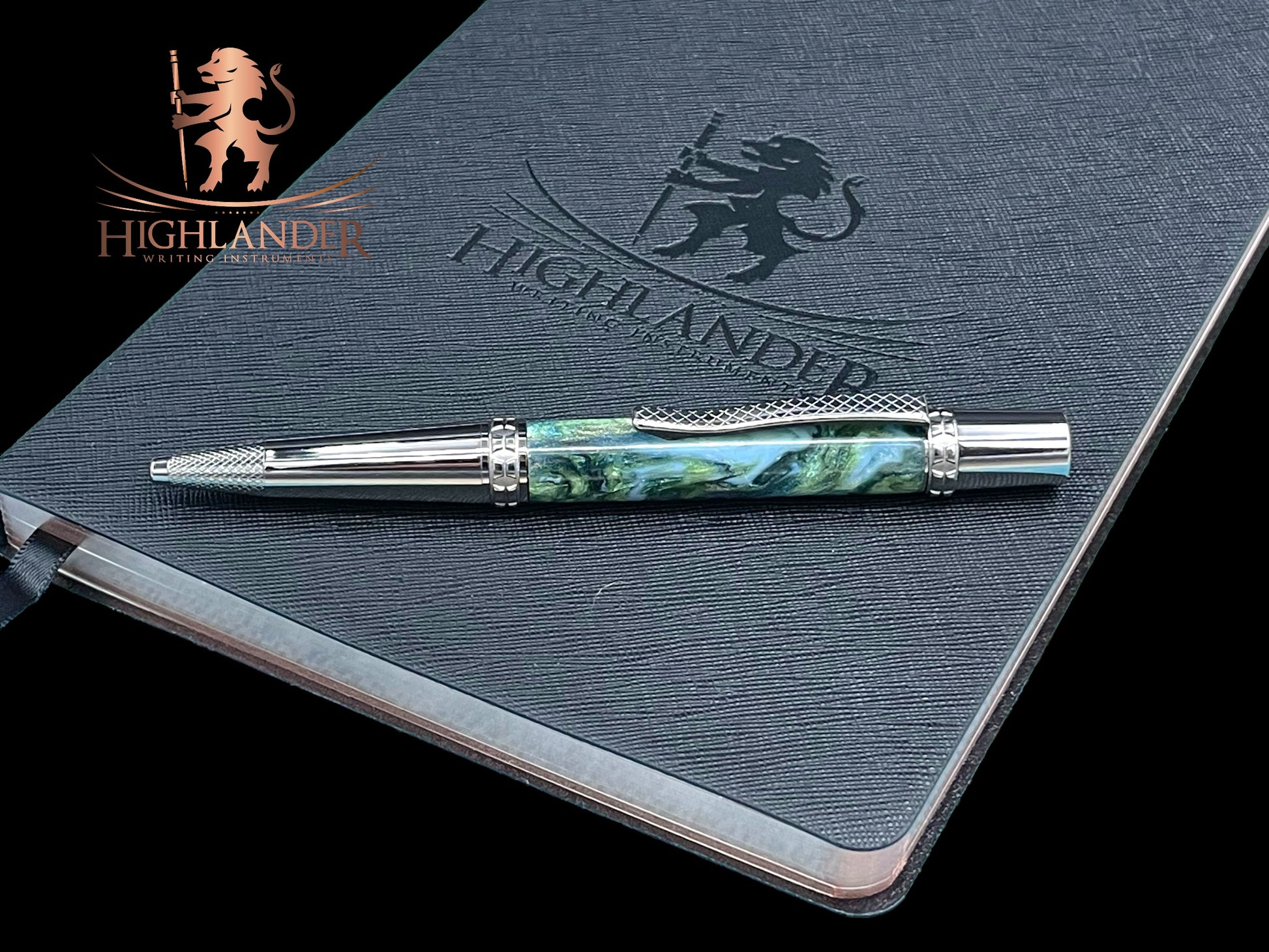 Highlander~Handmade Black Titanium Ballpoint Pen, Artisan One of a Kind Writing Instrument. Handcrafted in Colorado. With Ink, Sleeve & Box. ML-BP-0925-01 - HighlanderPen