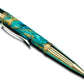 Elegant Gold Ballpoint Pen, Artisan Handcrafted Writing Instrument. Handmade Custom in CO. One of a Kind, Ink, Sleeve, & Box Included. - HighlanderPen