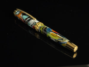 Electric Carnival | Gold Rollerball Pen by Highlander | Handcrafted in Colorado