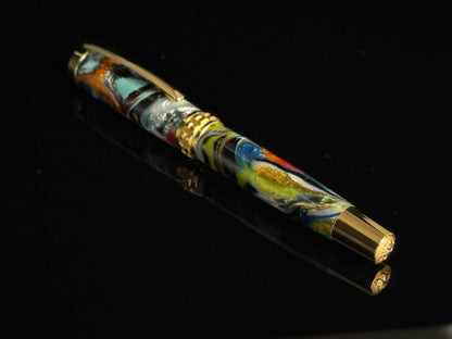 Electric Carnival | Gold Rollerball Pen by Highlander | Handcrafted in Colorado