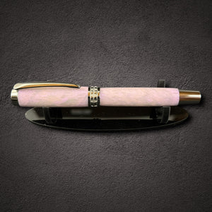 Handmade “Iridescent Purple Pearl” Black Titanium Rollerball Pen