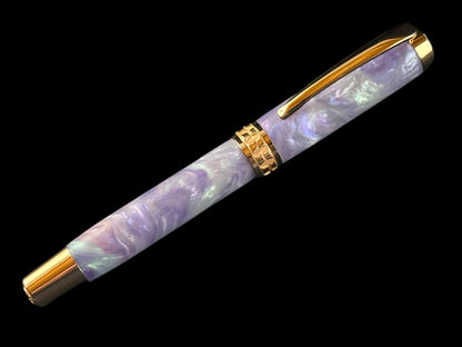 Red Gold “Amethyst Opal” Handcrafted Highlander Fountain Pen - Perfect Gift
