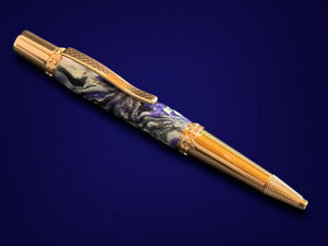 Red Gold “Zeus” | Handmade Highlander Glasgow Ballpoint Pen. The Perfect Gift for the Writing Enthusiast.