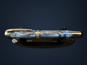 Handmade “Galactic Waterfall” Black Titanium Rollerball Pen by Highlander