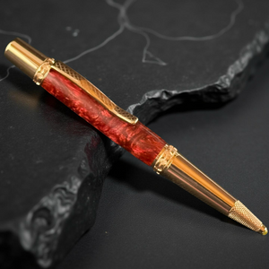 Red Gold "Radiant Ruby" | Handmade Glasgow Ballpoint Pen - The Perfect Gift