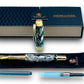 Elegant “Black/Gold Swirl” Handcrafted Luxury Gold Fountain Pen, One of a Kind, Handmade in Colorado. Ink, Converter, Sleeve, & Box Included - HighlanderPen