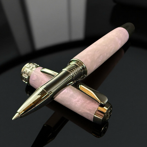 Handmade “Iridescent Purple Pearl” Black Titanium Rollerball Pen