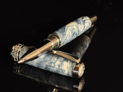 Handcrafted “Cumulus” Black Titanium Rollerball Pen by Highlander
