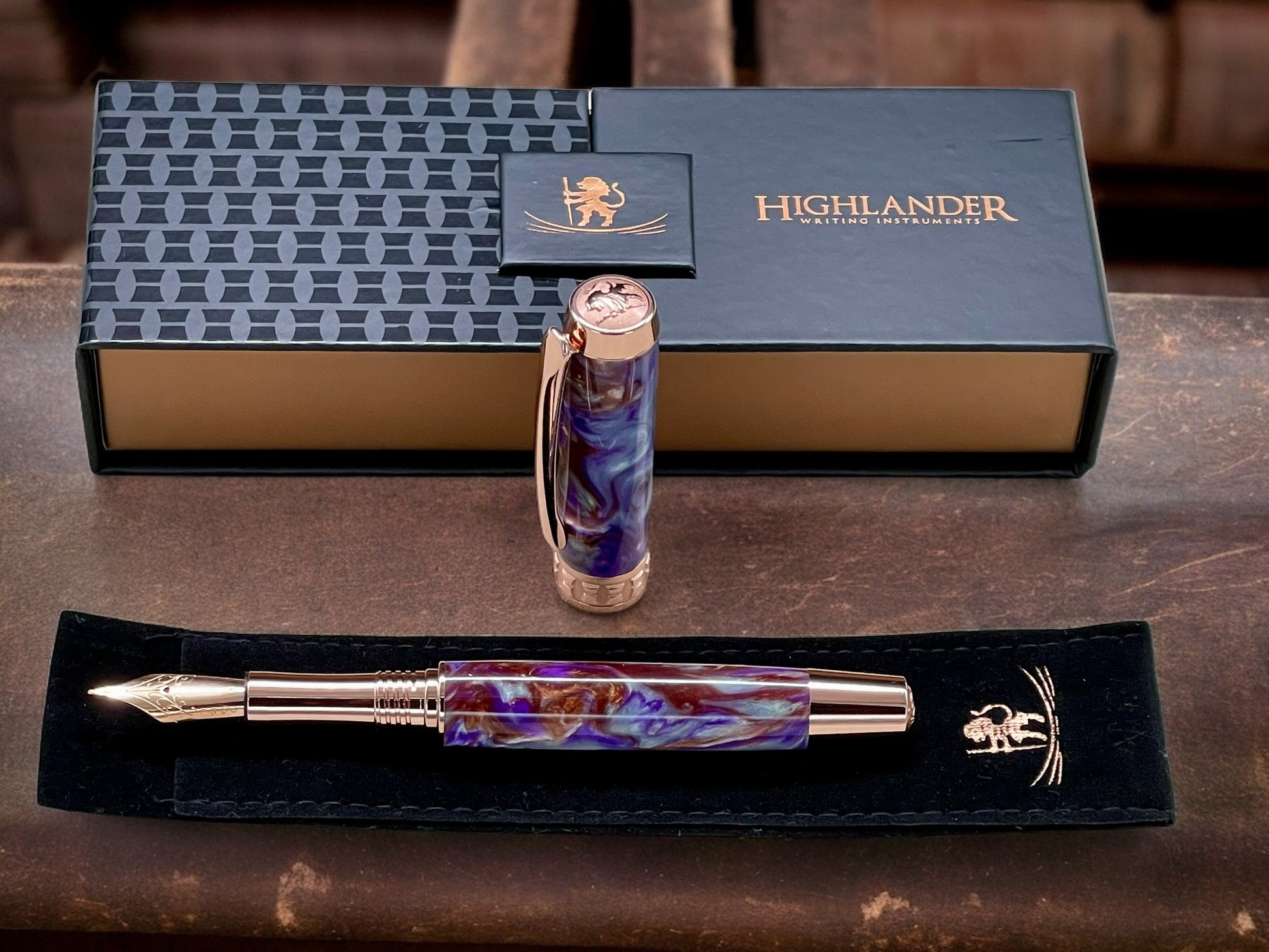 Whimsical “Purple Copper” Rose Gold Fountain Pen, Artisan Handcrafted Writing Instrument. Simple to Use. Handmade in CO USA. One of a Kind - HighlanderPen