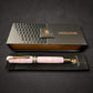 Handmade “Iridescent Purple Pearl” Black Titanium Rollerball Pen